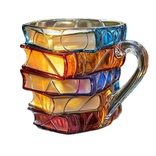 Colorful Stacked Books Modern Art Mug