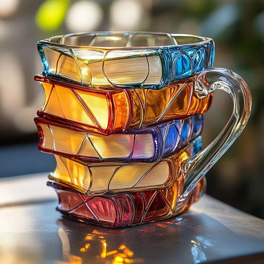 Colorful Stacked Books Modern Art Mug