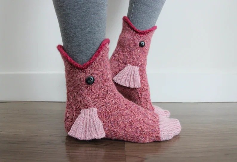 Fun Hand-Knitted Crocodile Floor Socks - Image 4