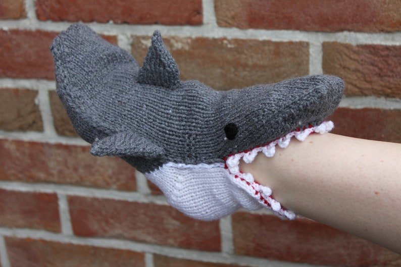 Fun Hand-Knitted Crocodile Floor Socks - Image 5